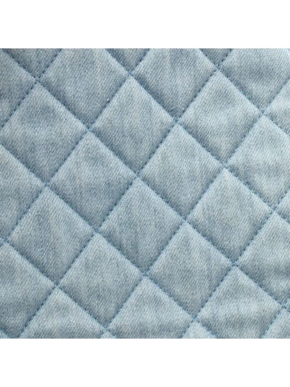Chanel Shoulder Bag Quilted Drawstring Denim Blue